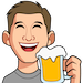 Emoji of Sean (varies between dressed as santa, thumbs up, cheering and having a beer)
